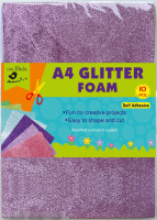 A4 Glitter Foam Self Adhesive pack 10 pcs assoted colours