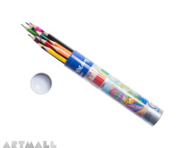 830043- 12 color pencils in metal cylinder