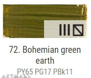 Oil for ART, 72.Bohemian green earth 60 ml.