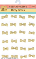 Self Adhesive Bitty Bow Golden Charm 24Pc