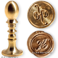 Round seal 18 mm initial "Curvem" w/brass handle "K"