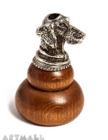Wooden penstand with metal decoration DOG