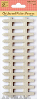Chipboard Shapes Picket Fence, pack of 4 pieces