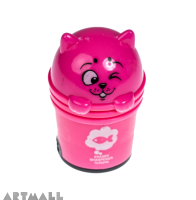 90096- Eraser + Sharpener, Pink Cat 6 cm