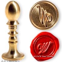 Round seal 18 mm initial "Curvem" w/brass handle "W"
