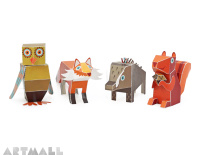 Forest Animals Paper Toys, size: 9 cm to 11 cm high x 7 cm to 22 cm long.