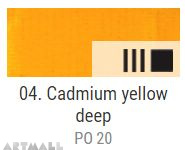 EXTRA Oil paint , Cadmium yellow deep, 20 ml