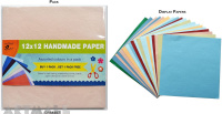 Handmade Paper Pack 12x12inch Assorted Colour 200gsm