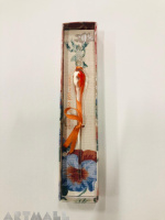glass pen flower design in gift box. A full color pattern, B flowers pattern.