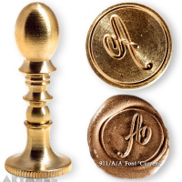 Round seal 18 mm initial "Curvem" w/brass handle "A"