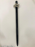 Ballpen 16 cm, with decorative mask, original Swarovski on top of the pen, crystal color