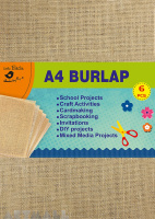 A4 Burlap Sheet Natural, pack 6 pcs