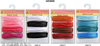 Satin Rattail Cord 8mtr, 4 types assorted