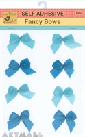 Self Adhesive Fancy Bow Blue 8Pc