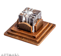 Carton simil wood base with glass pen stand