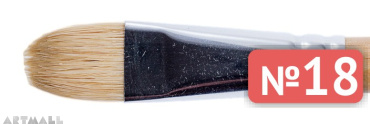 Oval brush, bristel, long varnished handle №18
