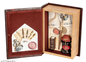Gift Calligraphy Set, Book-box with writing accessories assortement