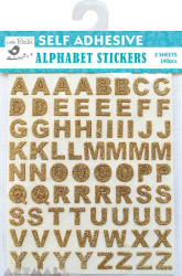 Glitter Alpha Stickers Gold 136Pc
