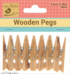 Wooden Pegs 45mm 8Pc