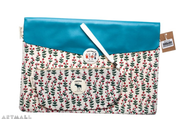 Fabric button case w/pencil case-asst, size: 34x23 cm