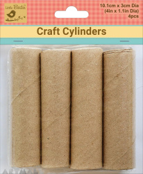 Craft Rolls Brown Paper Cylinder 25mm dia H 4inch, pack of 4pcs