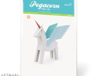 Paper Toy "White Pegacorn", size: 24 cm high x 29 cm long.