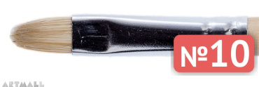 Oval brush, bristel, long varnished handle №10