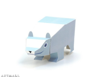 Paper Toys "Ice Animals", size: 9 cm to 11 cm high x 7 cm to 22 cm long.