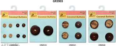 Coconut Buttons, 4 types assorted