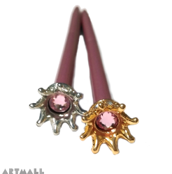 Ballpen decorative Crown, with swarovski Light Amethyst color