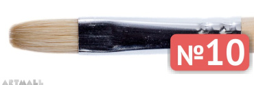 Flat brush, bristel, long varnished handle №10