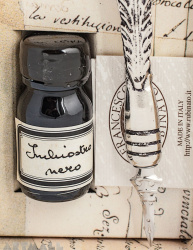 Old fashion writing set, white quill